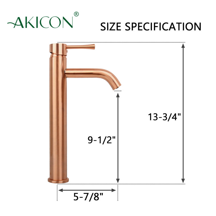 Copper Single-Handle Bathroom Vessel Sink Faucet