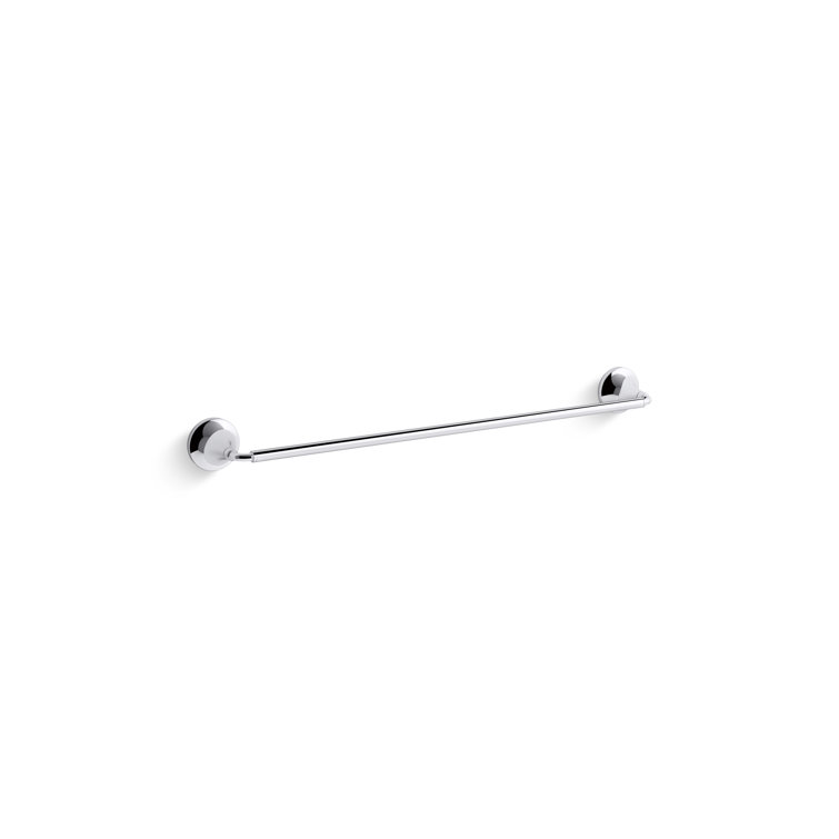 Polished Chrome 24" Wall Mounted Single Towel Bar