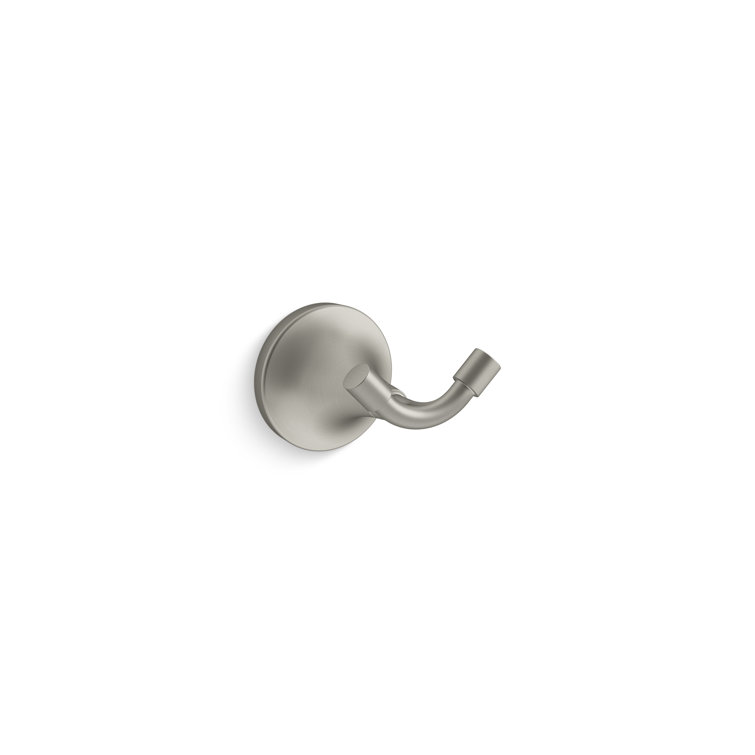 Vibrant Brushed Nickel Mid Century Modern Robe Hook