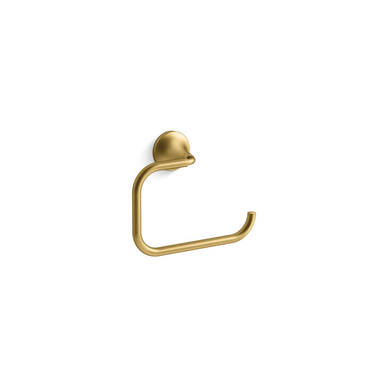 Vibrant Brushed Moderne Brass Towel Ring