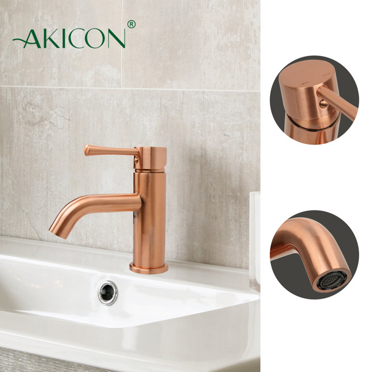 Copper Single-Handle Bathroom Faucet with Brass Construction