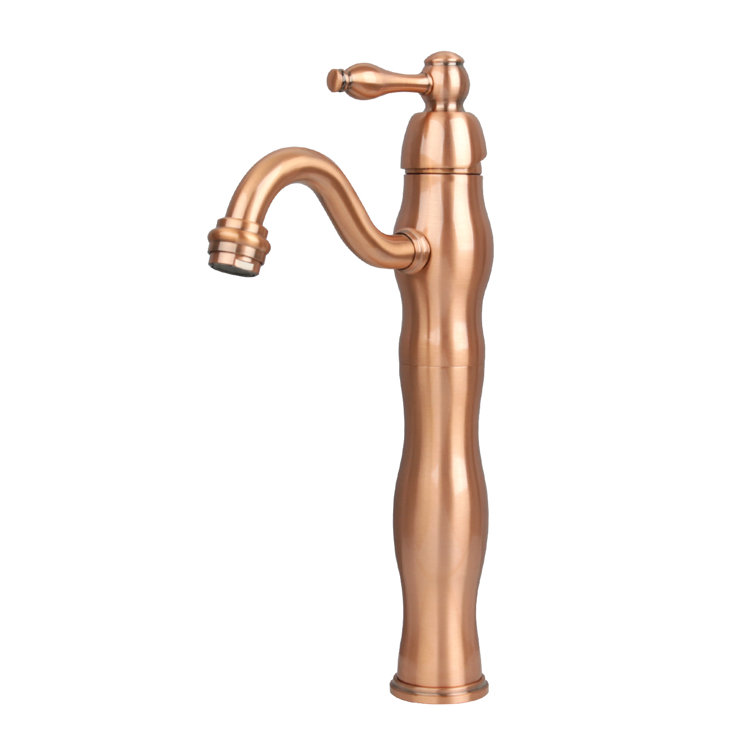 Copper Bronze Single-Handle Bathroom Vessel Faucet