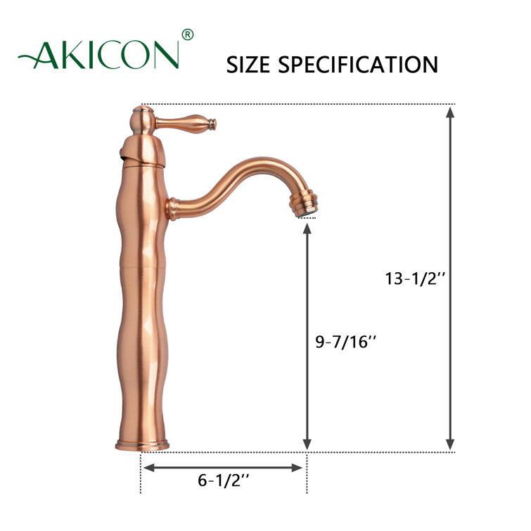Copper Bronze Single-Handle Bathroom Vessel Faucet