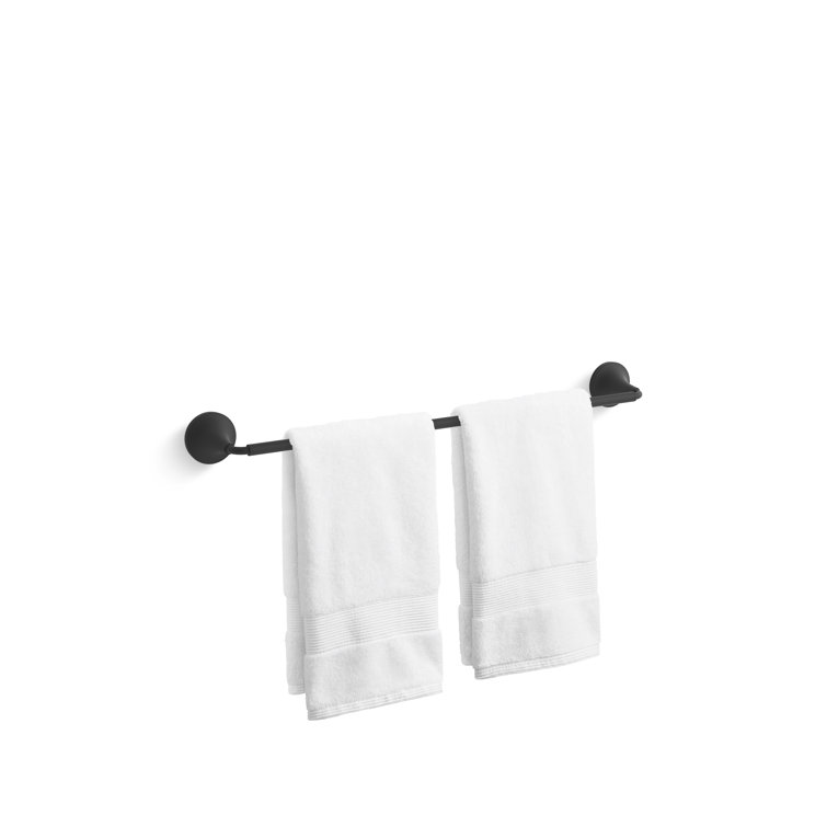 Matte Black 24" Wall Mounted Single Towel Bar