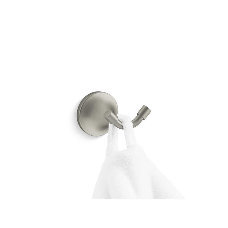 Vibrant Brushed Nickel Mid Century Modern Robe Hook