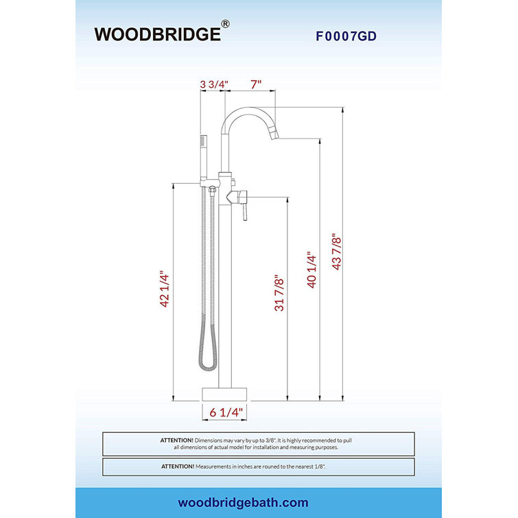 Chrome Freestanding Tub Faucet with Hand Shower
