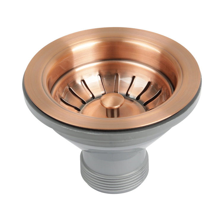 Copper and Plastic Kitchen Sink Basket Strainer Drain