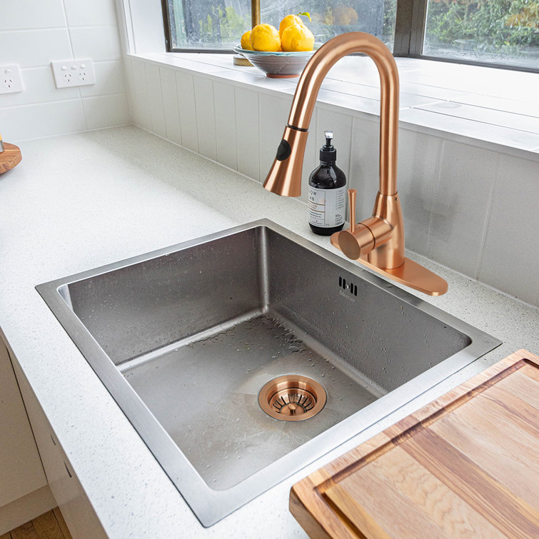 Copper and Plastic Kitchen Sink Basket Strainer Drain