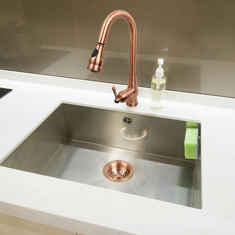 Copper and Plastic Kitchen Sink Basket Strainer Drain