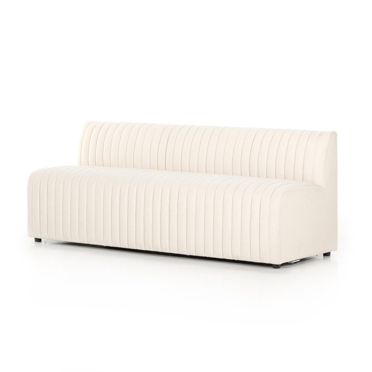 Capri Oatmeal 82" Polyester and Poplar Dining Bench