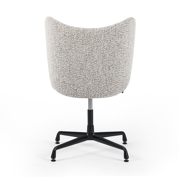 Plato Modern Gray Boucle Fabric Task Chair with Swivel Base