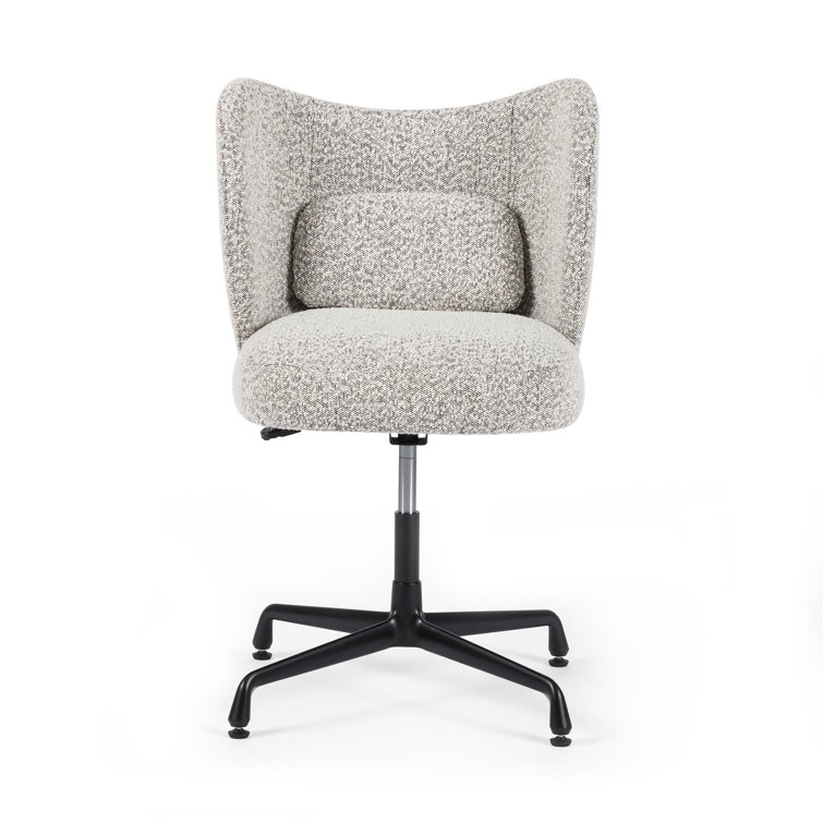 Plato Modern Gray Boucle Fabric Task Chair with Swivel Base