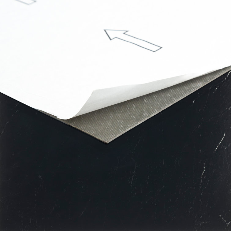 Black Glossy Self-Adhesive Vinyl Floor Tiles, 12" x 12"