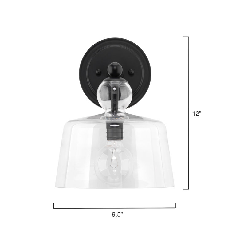 Hudson Black Iron Jelly Jar Wall Sconce