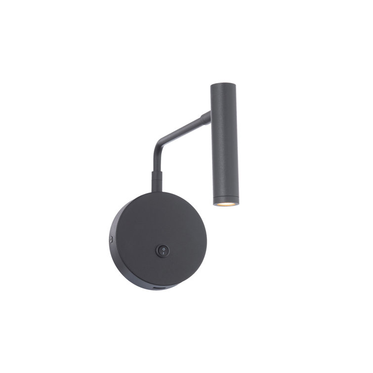 Black Acrylic Cylinder Swing Arm Wall Sconce