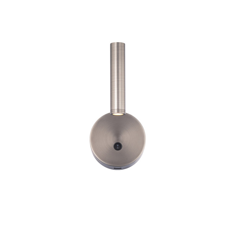 Sprig Contemporary Nickel LED Swing Arm Wall Sconce with Dimmable Light