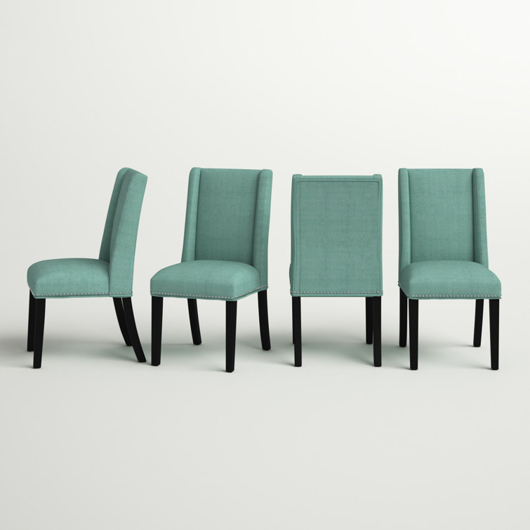 Laguna Upholstered Parsons Dining Chairs with Nailhead Trim, Set of 4