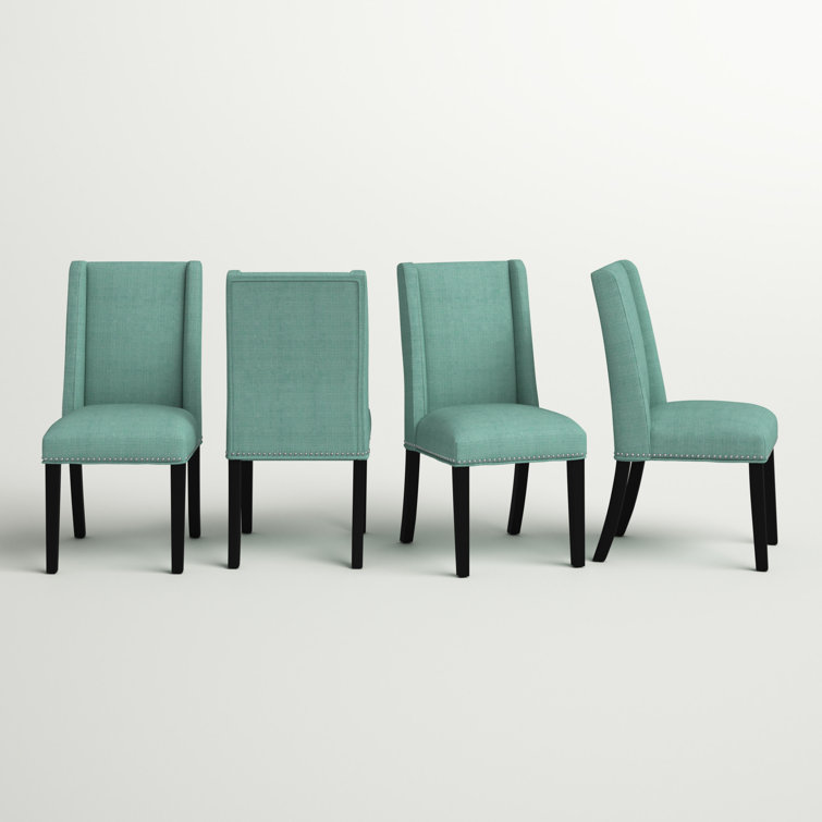 Laguna Upholstered Parsons Dining Chairs with Nailhead Trim, Set of 4