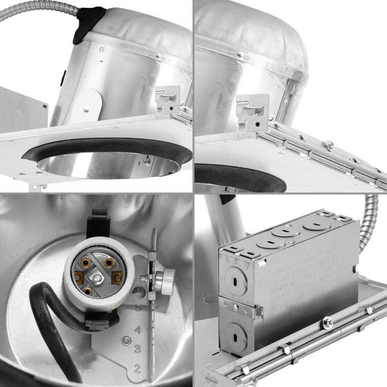 Gray Steel 6" Recessed Slope Ceiling Housing