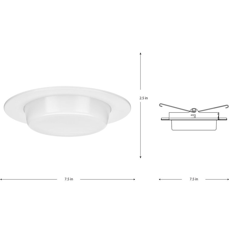 6" White Frosted Glass Recessed Shower Trim