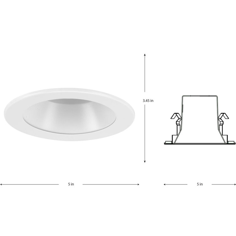 White Aluminum 4" Recessed Open Trim with Reflector