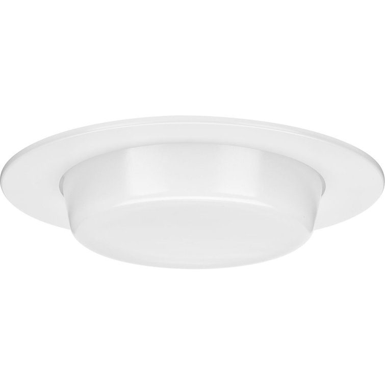 6" White Frosted Glass Recessed Shower Trim