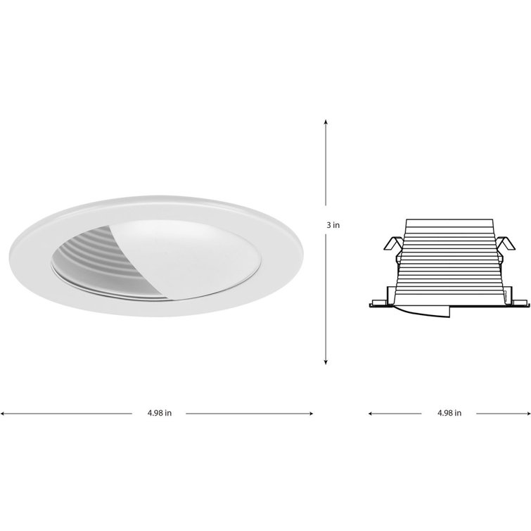 4" White Aluminum Recessed Wall Washer Trim
