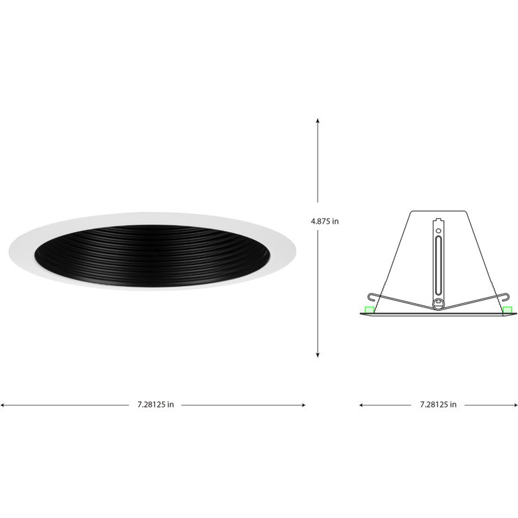 6-Inch Black Aluminum Recessed Step Baffle Trim