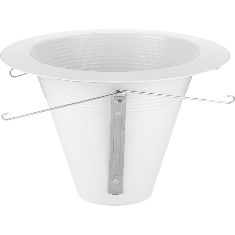 6" White Aluminum Recessed Splay Baffle Trim