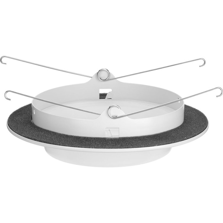 6" White Frosted Glass Recessed Shower Trim