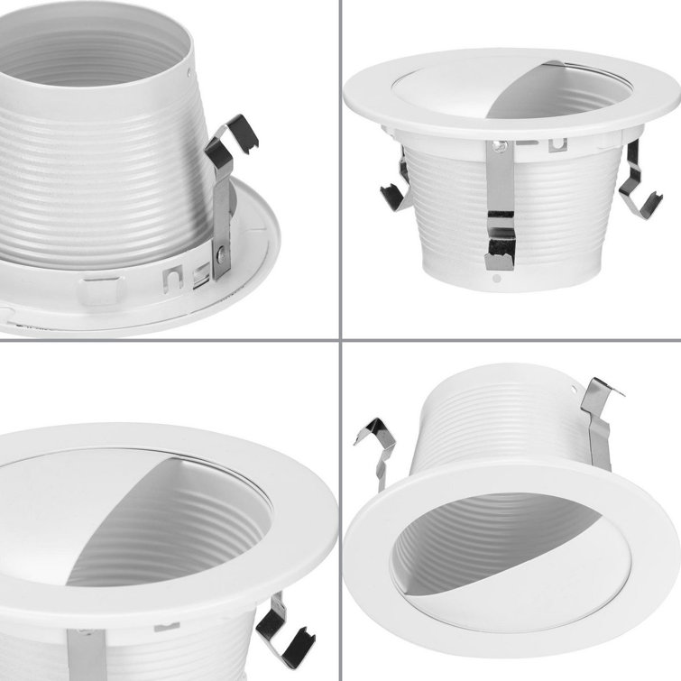 4" White Aluminum Recessed Wall Washer Trim