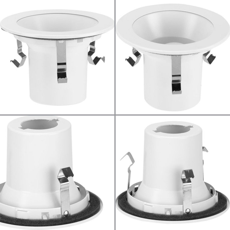 White Aluminum 4" Recessed Open Trim with Reflector