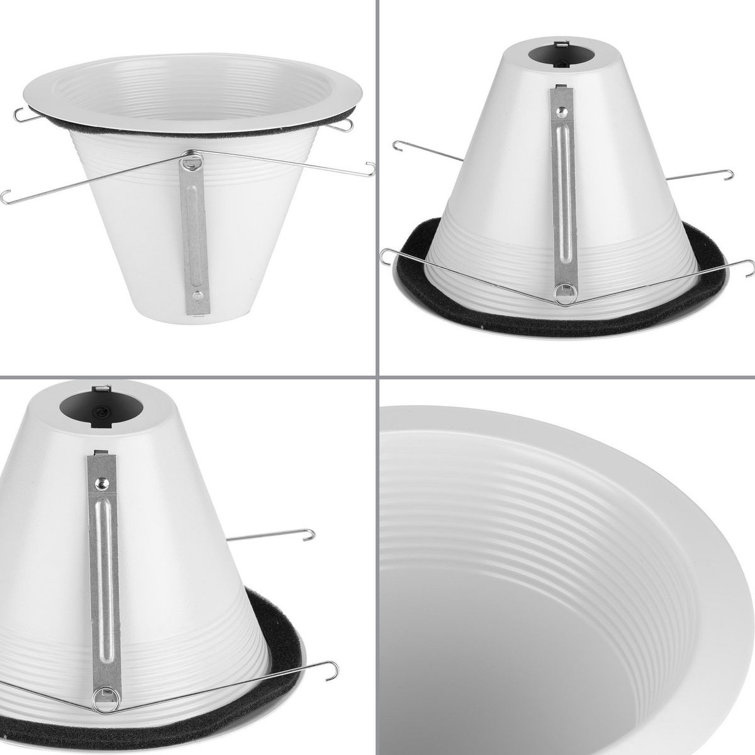 6-Inch Satin White Aluminum Recessed Step Baffle Trim