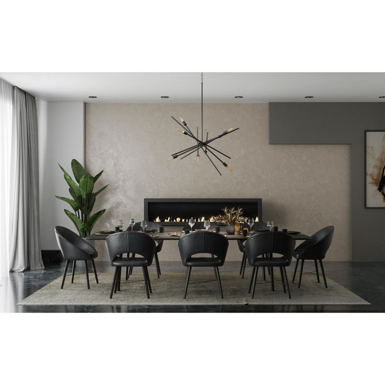 Astra Matte Black 8-Light Sputnik Chandelier