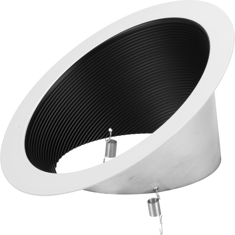 Black Aluminum 6" Recessed Sloped Ceiling Step Baffle Trim