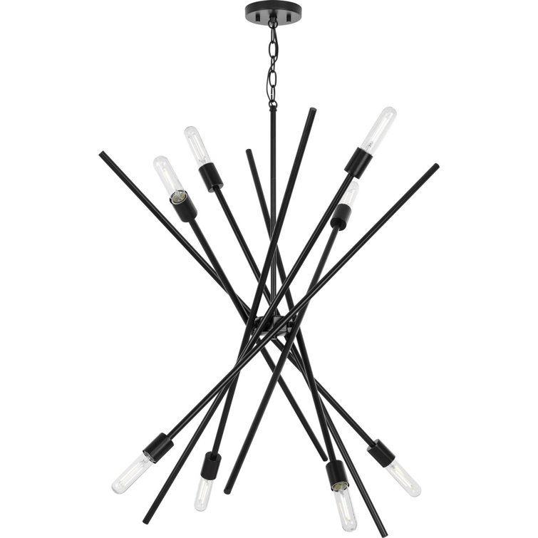 Astra Matte Black 8-Light Sputnik Chandelier