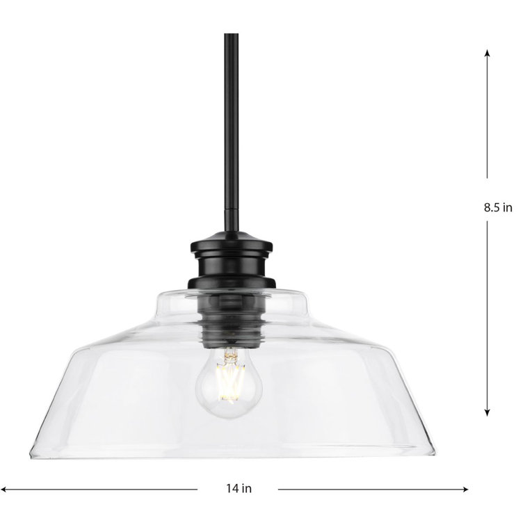 Matte Black Glass Dome Pendant Light with Nickel Accents