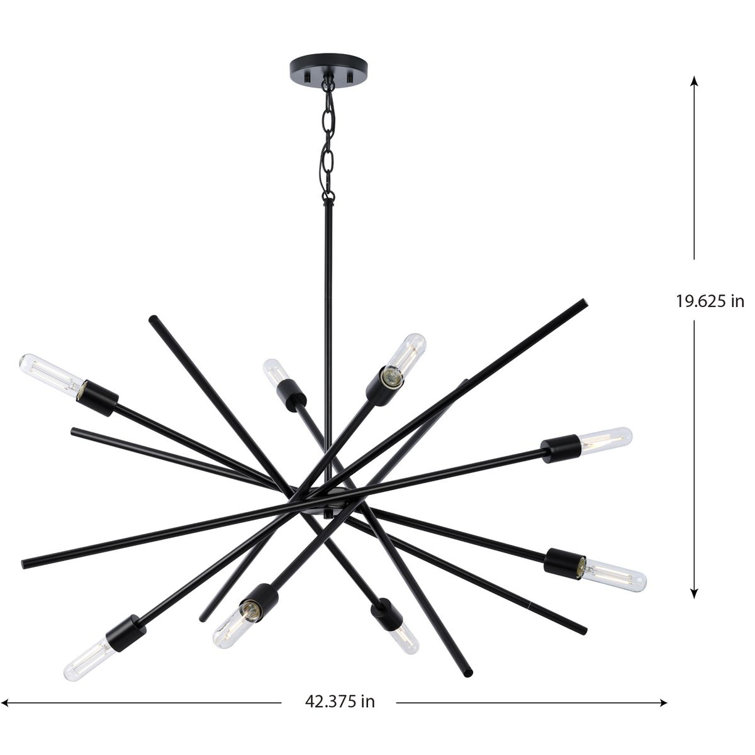 Astra Matte Black 8-Light Sputnik Chandelier