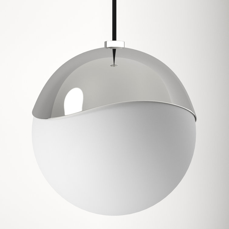 Polished Nickel Frosted Glass Globe Pendant Light