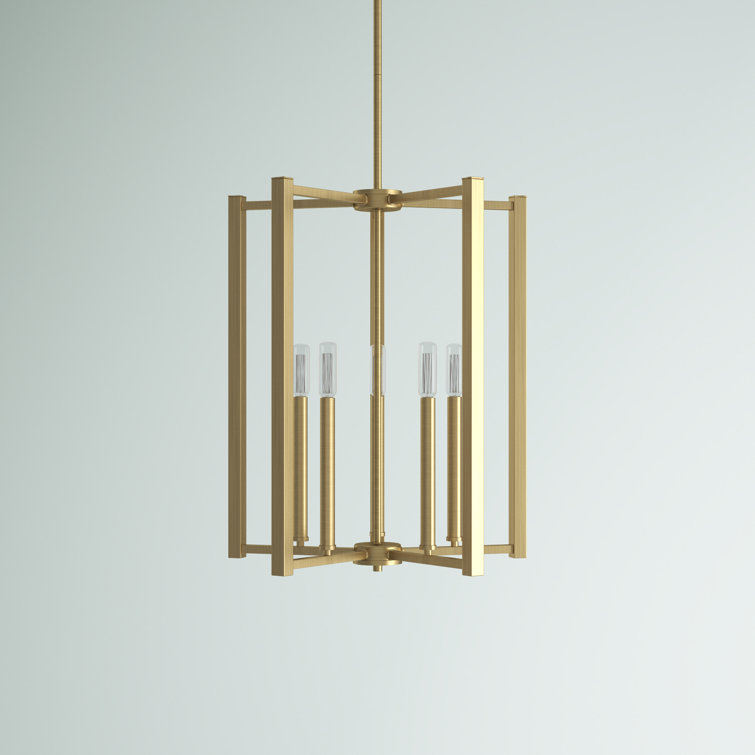 Benson Warm Brass 5-Light Lantern Pendant