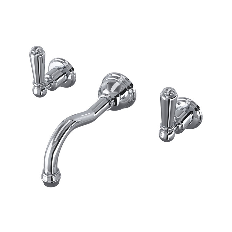 Edwardian Polished Nickel 2-Handle Wall-Mounted Brass Faucet
