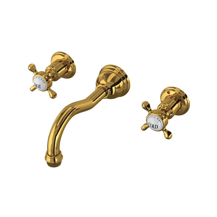 Edwardian Classic Polished Nickel 3-Hole Wall Mounted Faucet