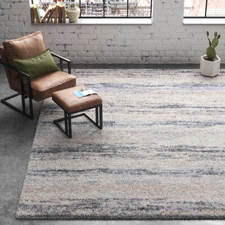 Ivory Shag Bliss Round Synthetic Area Rug, 60" Easy Care