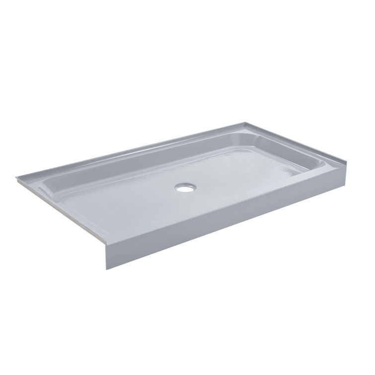 Voltaire Gray Acrylic Single-Threshold Shower Base, 60" x 30"