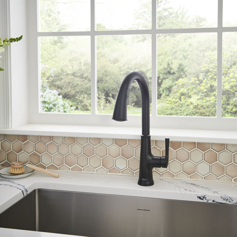 Matte Black Single Handle Pull-Down Kitchen Faucet with Spray