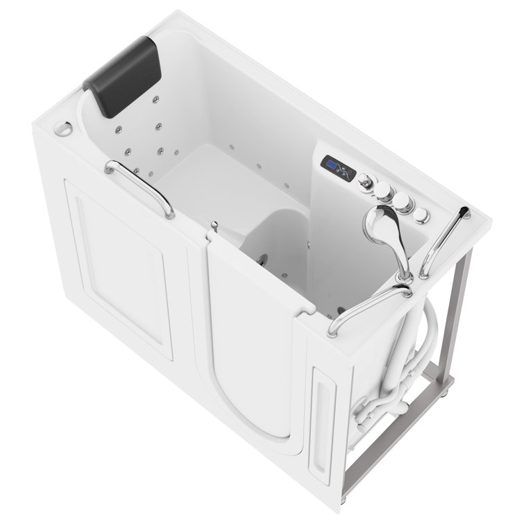 Arctic White Walk-In Acrylic Bathtub with Hydrotherapy Jets