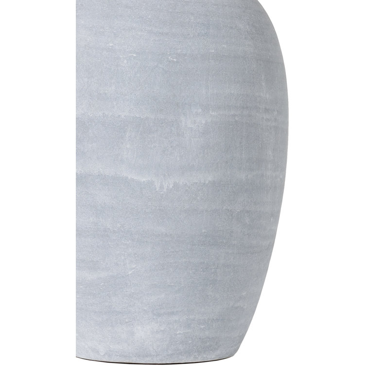 Gray Ceramic Table Lamp with Beige Linen Shade