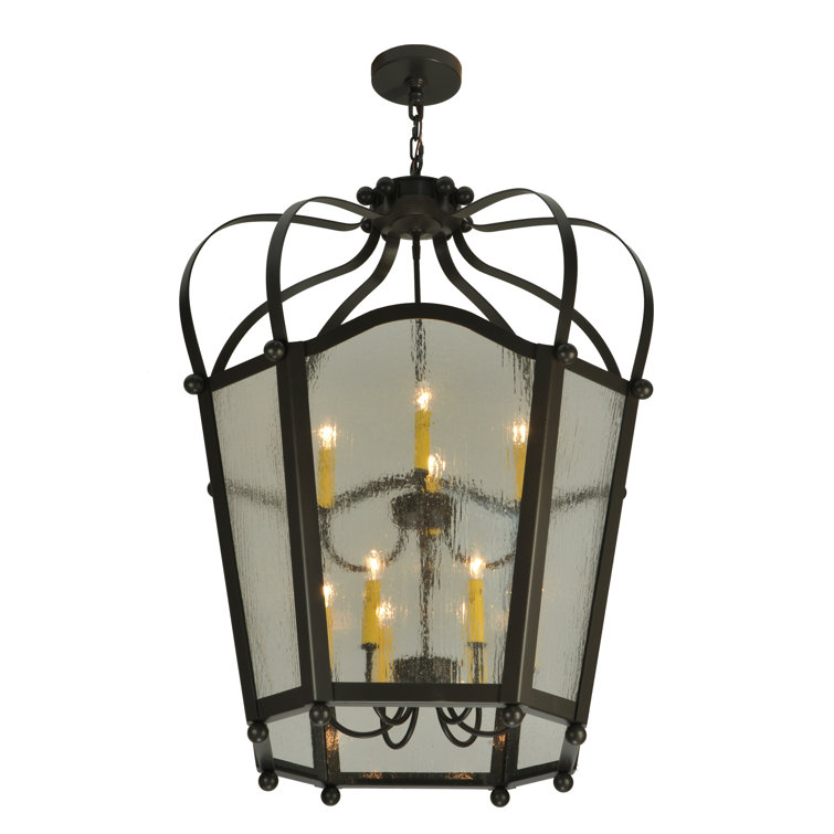 Citadel Bronze and Glass 10-Light Indoor/Outdoor Chandelier