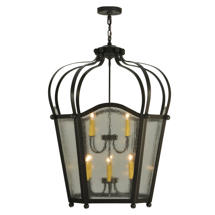 Citadel Bronze and Glass 10-Light Indoor/Outdoor Chandelier