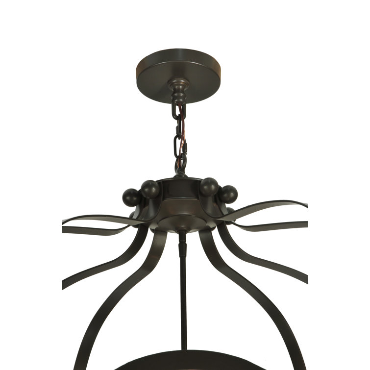 Citadel Bronze and Glass 10-Light Indoor/Outdoor Chandelier
